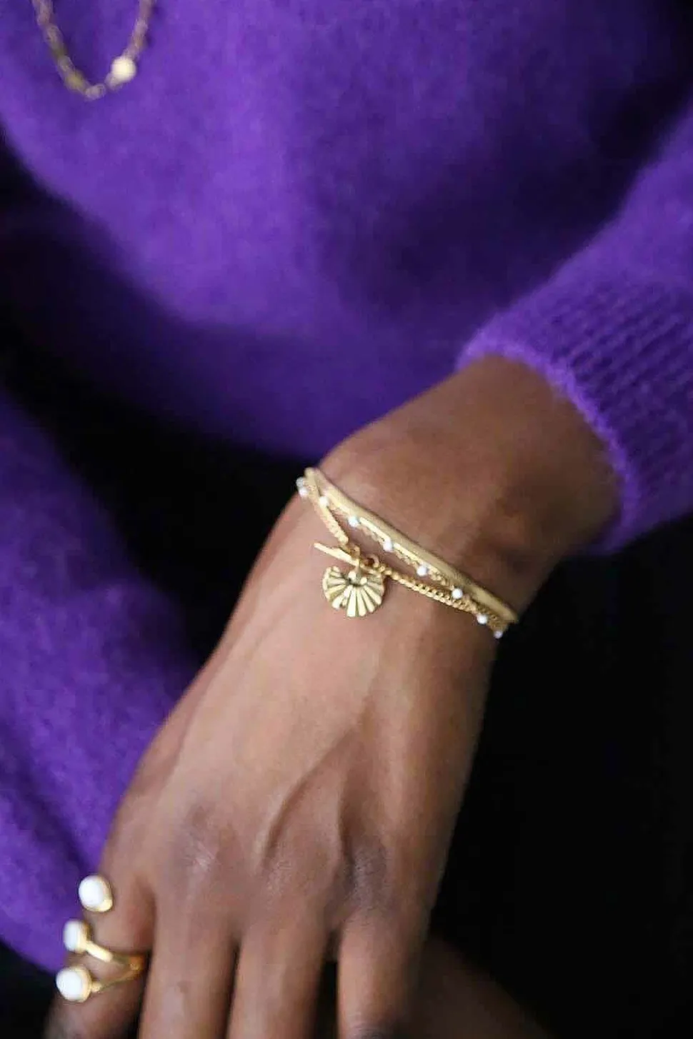 bague_ajustable_doreeblan_5.webp Femmes Saheline Bague Ajustable Doree/Blanc Nafy