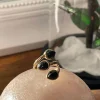 Femmes Saheline Bague Ajustable Doree/Noir Nafy
