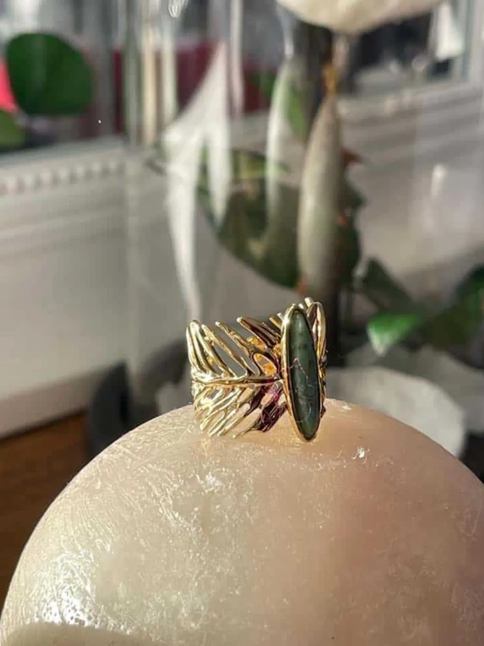 bague_ajustable_vert_tess_1.webp Femmes Saheline Bague Ajustable Vert Tess