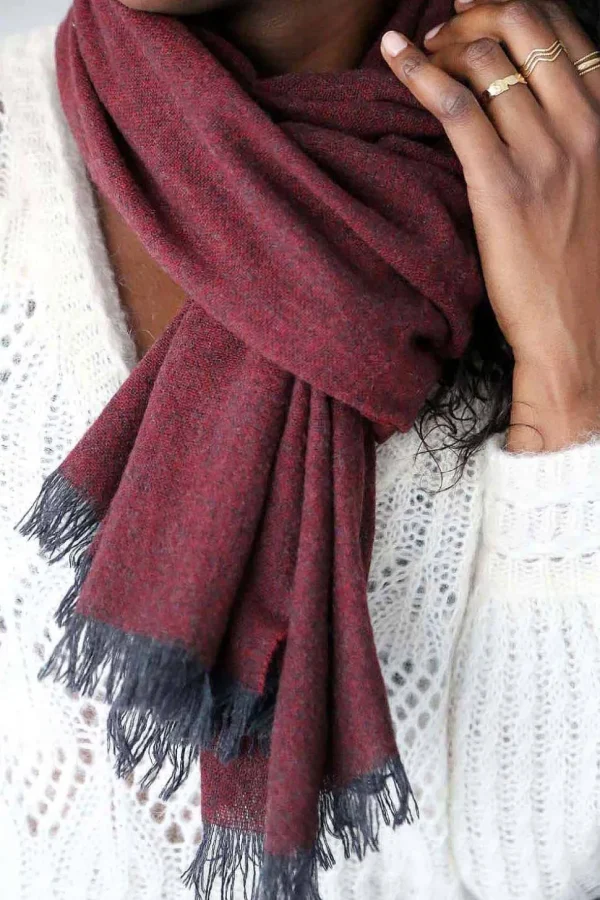 Femmes Saheline Echarpe Rouge Bordeaux Fiona