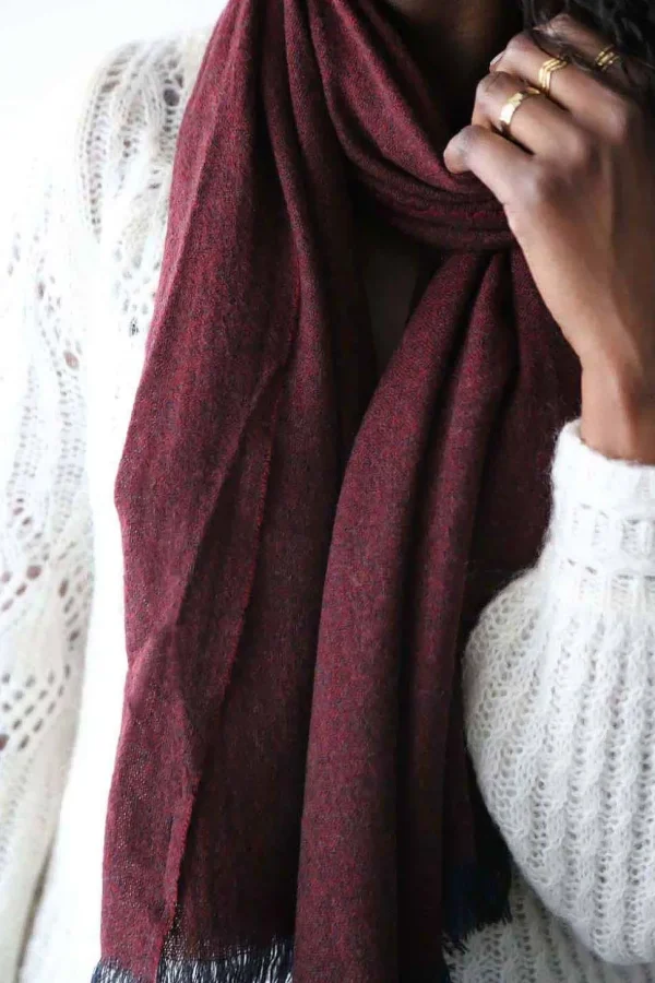 Femmes Saheline Echarpe Rouge Bordeaux Fiona