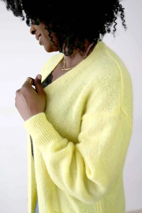 Femmes Saheline Gilet Long Jaune Dan