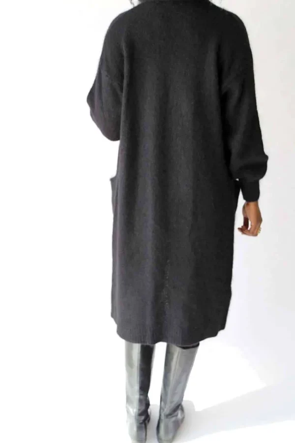 Femmes Saheline Gilet Long Noir Mohair Dan