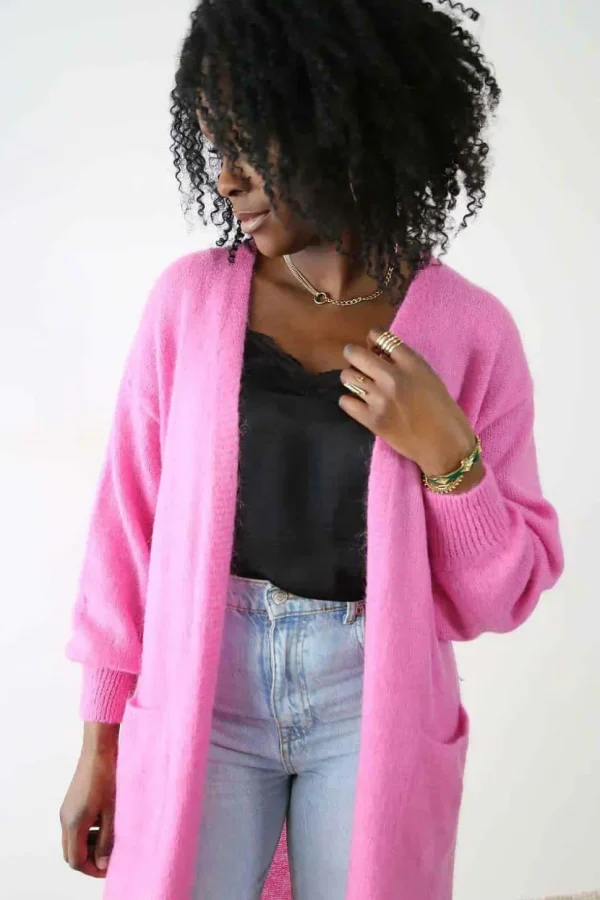 Femmes Saheline Gilet Long Rose Dan