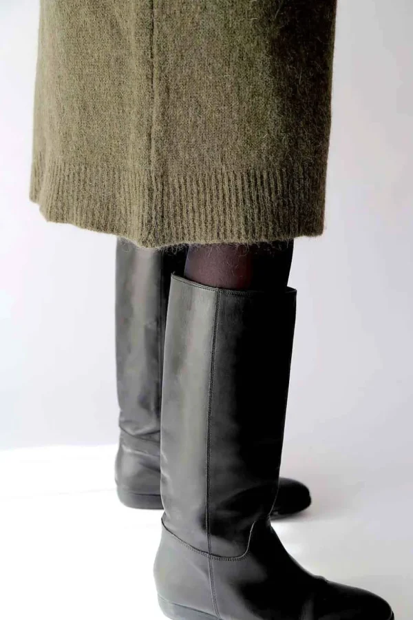 Femmes Saheline Gilet Long Vert Mohair Dan