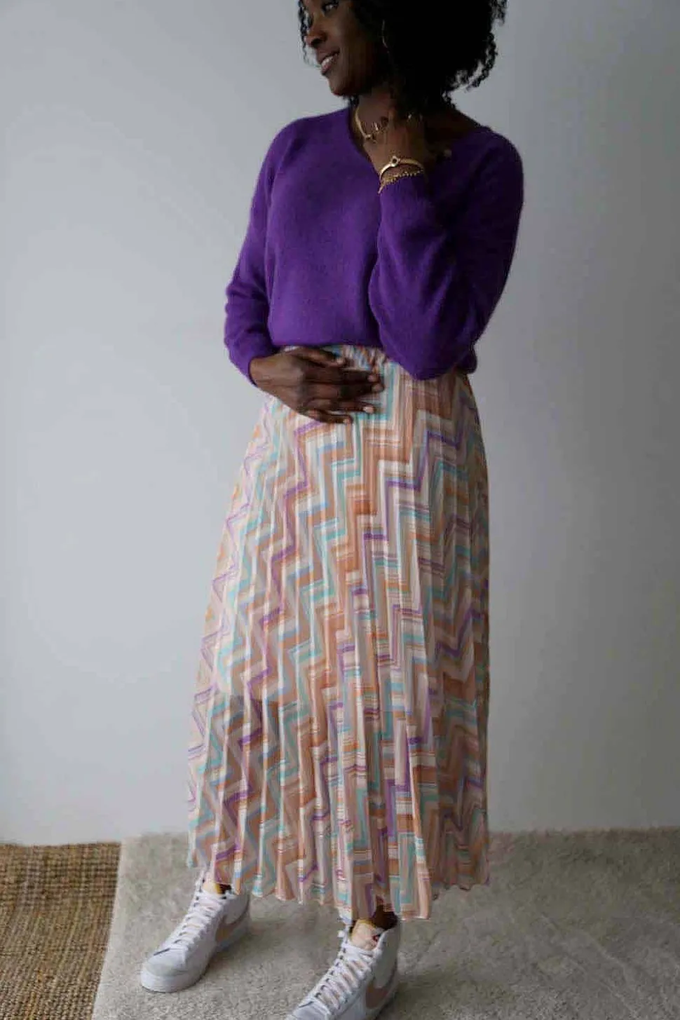 jupe_plissee_rose_ziguy_0.webp Femmes Saheline Jupe Plissee Rose Ziguy