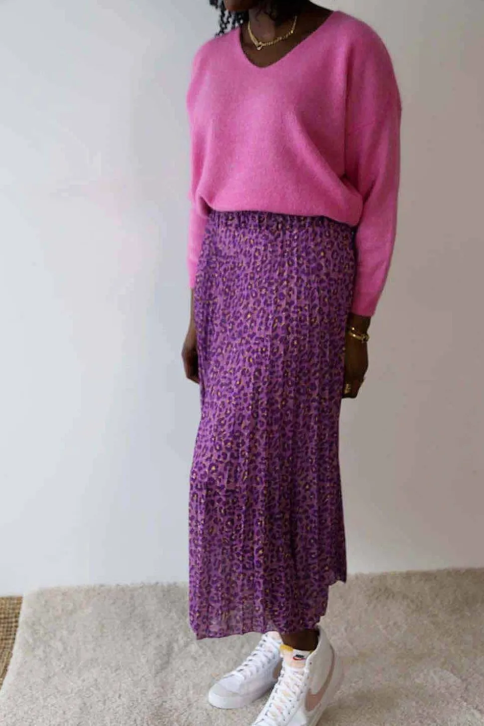 jupe_plissee_violet_nimal_0.webp Femmes Saheline Jupe Plissee Violet Nimalia