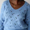 Femmes Saheline Pull Bleu Mohair Leo