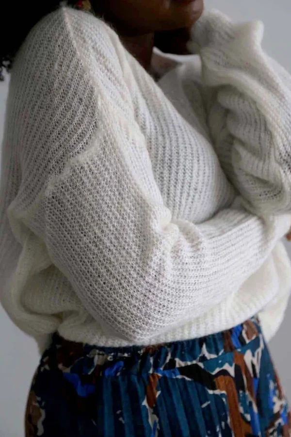 Femmes Saheline Pull Mohair Ecru Coline