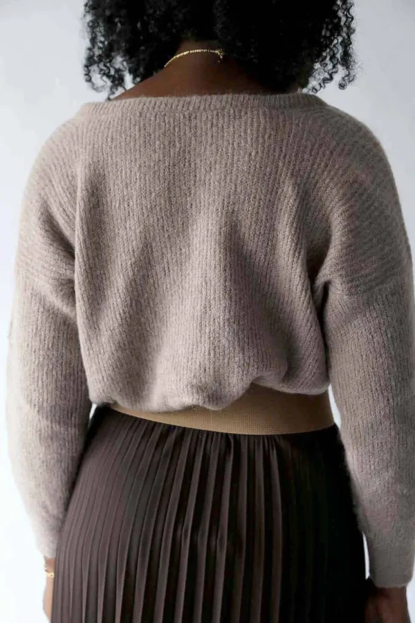 Femmes Saheline Pull Mohair Taupe Ozzie