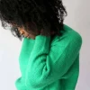 Femmes Saheline Pull Mohair Vert Coline