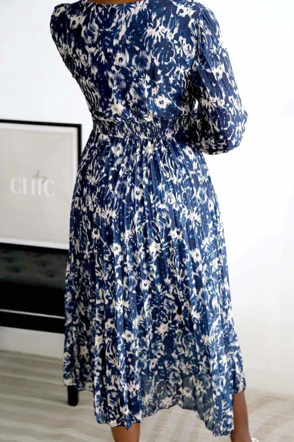 Femmes Saheline Robe Longue Imprime Bleu Lison