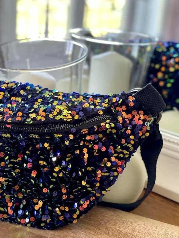 Femmes Saheline Sac Banane Bleu Peche A Sequins Laumy