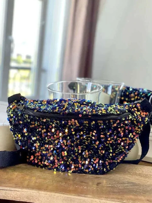 Femmes Saheline Sac Banane Bleu Peche A Sequins Laumy