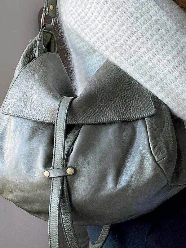 Femmes Saheline Sac Besace Cuir Vert Kaki Ninon