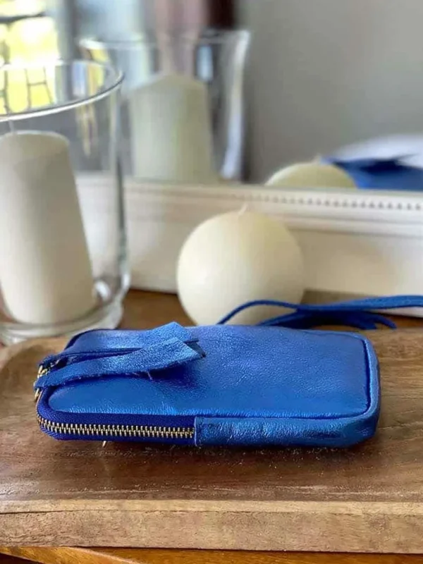 Femmes Saheline Sac Portable En Cuir Bleu Kira