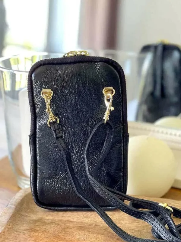 Femmes Saheline Sac Portable En Cuir Noir Kira