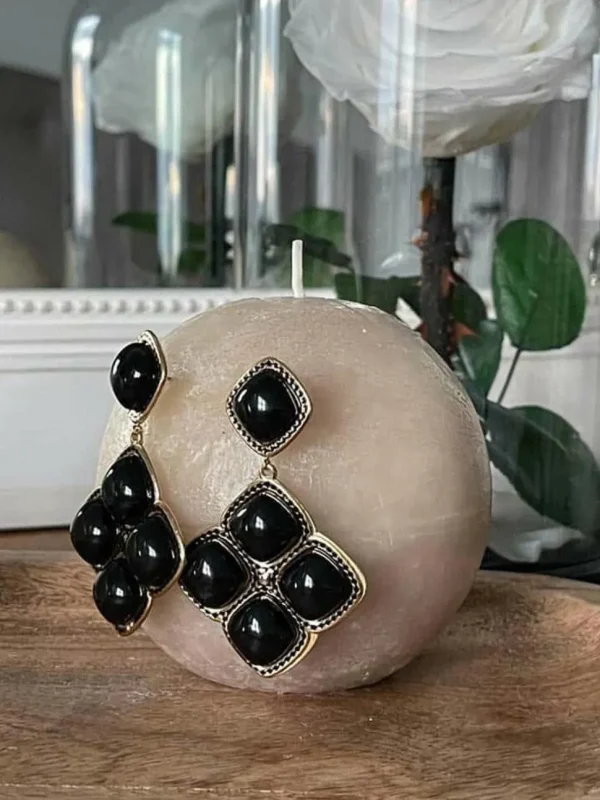 Femmes Saheline Boucles D'Oreille Noir Adele