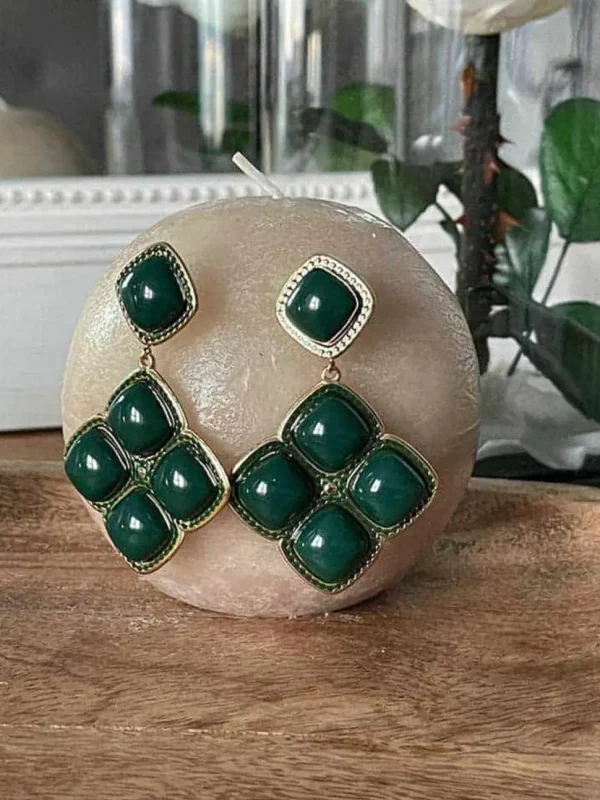 Femmes Saheline Boucles D'Oreille Vert Adele