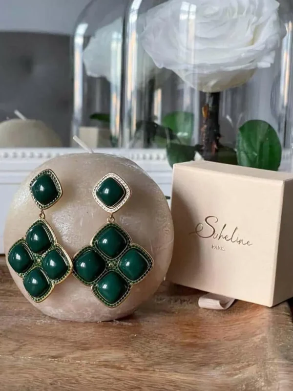 Femmes Saheline Boucles D'Oreille Vert Adele