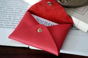 Femmes Saheline Porte-Cartes En Cuir Corail Auguste
