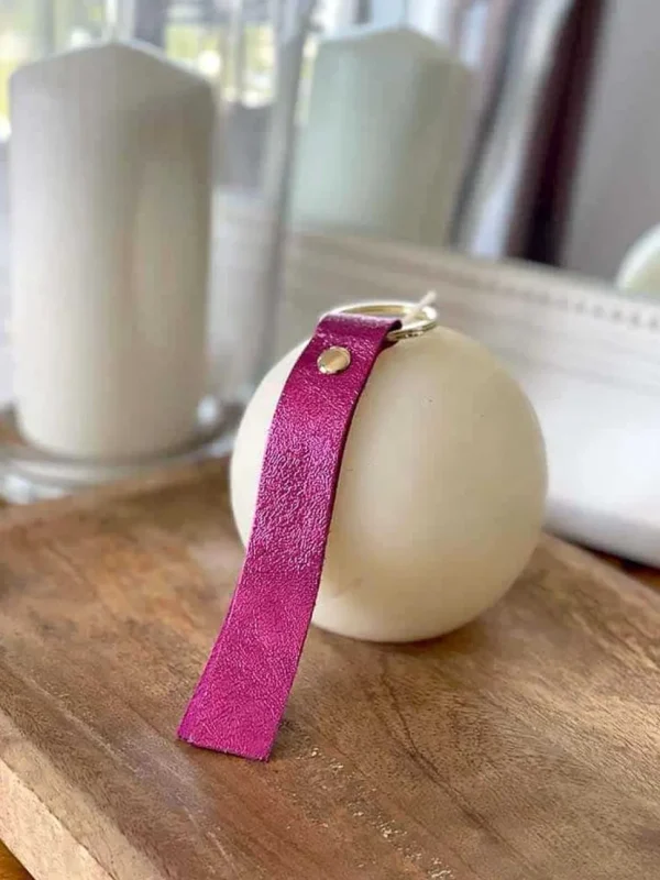 Femmes Saheline Porte-Clés En Cuir Rose Fushia Daisy