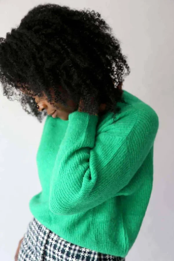 Femmes Saheline Pull Mohair Vert Coline