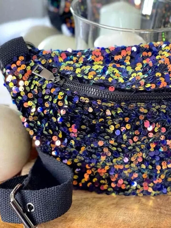 Femmes Saheline Sac Banane Bleu Peche A Sequins Laumy