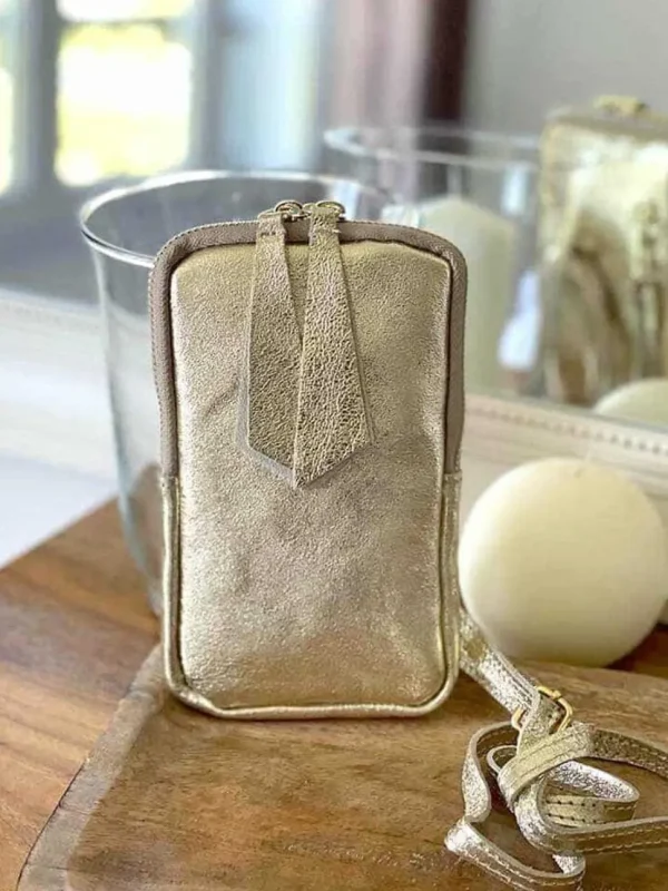 Femmes Saheline Sac Portable En Cuir Dore Kira