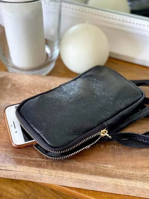Femmes Saheline Sac Portable En Cuir Noir Kira